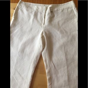Ann Taylor Loft white linen pants size 14